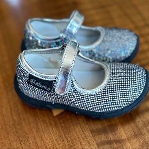 NATURINO SPARKLY MARY JANE TODDLER SHOES, SIZE 6